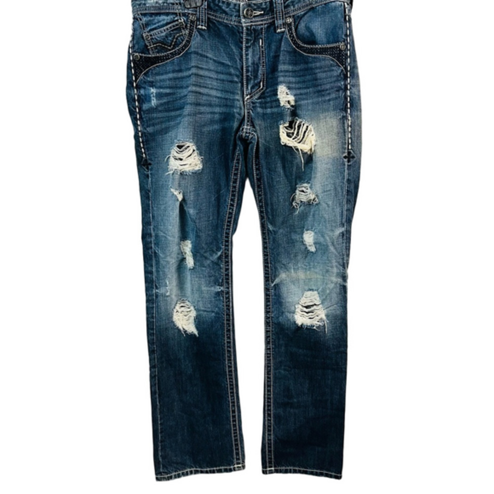 Affliction Blake Destroyed Blue Jeans Men's 34x33